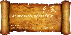Czimbalmos Belizár névjegykártya